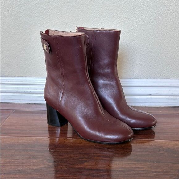 Joie Ramet Bordeaux Ankle Leather Boots Size 5.5 - Picture 1 of 11